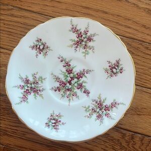 Vintage Hammersley Co Bone China Saucer Decorative Plate Floral‎ Purple Pink